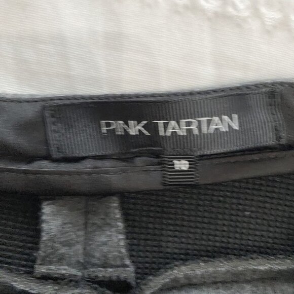 PINK TARTAN GREY SCUBA MINI SKATER SKIRT - 10 - Picture 5 of 8